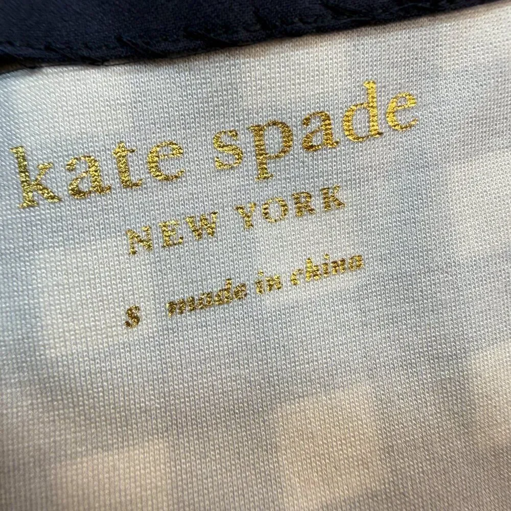 Kate Spade Gingham Fit & Flare Dress  Navy Check Sleeveless Dress  Size Small